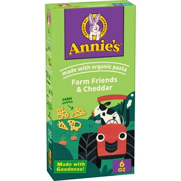Pack of 4 Annie's Organic Farm Friends Pasta Shapes Cheddar Macaroni and Cheese, 6 oz (packaging may vary)