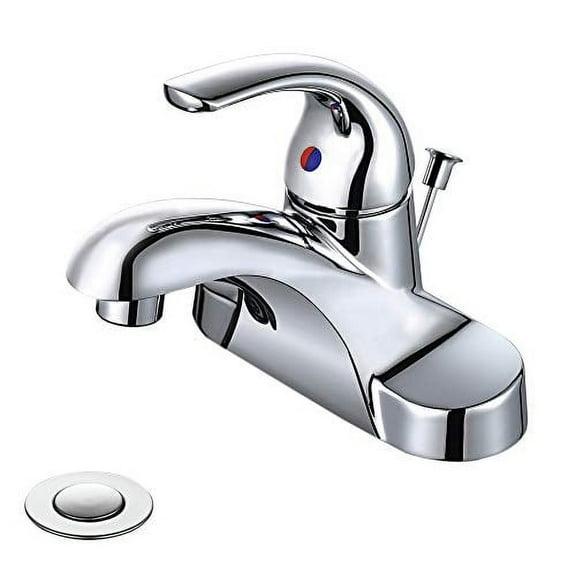 WOWOW  Single Handle 4 inch Centerset Bathroom Sink Faucet with Pop Up Drain Assembly