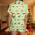 thumbnail image 6 of Tnhcen Women's Christmas Pajamas Set 2-Piece Holiday Pajama Shorts Set Christmas Pajamas Soft Sleepwear Short Sleeve Pajama Set with Collar Homewear Set, 6 of 9