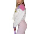 thumbnail image 3 of Women Cropped Denim Jacket Patchwork Button Down Shirt Shacket Casual Coat with Pocket, 3 of 7
