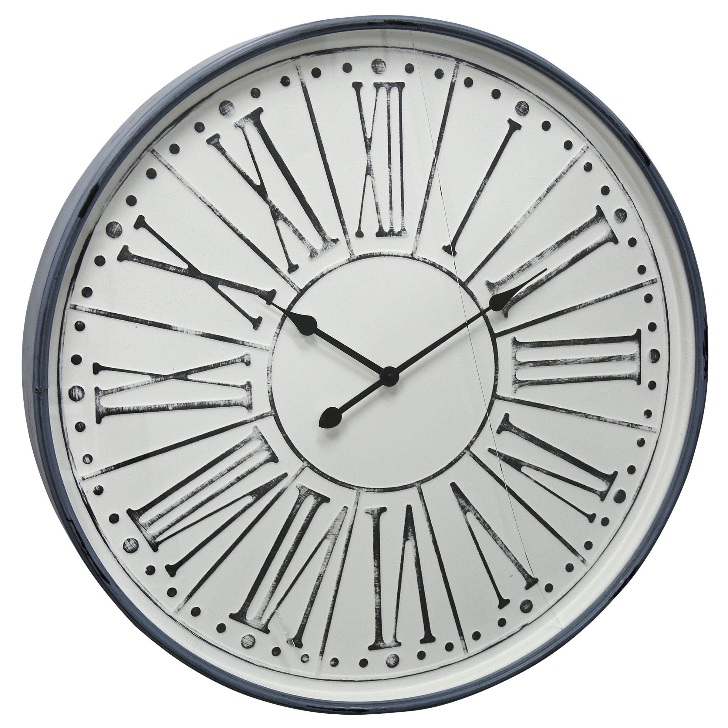 Metal and Glass Roman Numeral Wall Clock 32 inch