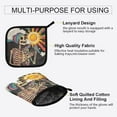 thumbnail image 3 of Yayeee Oven Mitts and Pot Holder Set of 2 Heat Resistant Kitchen Gloves Baking Hot Pad, Skeleton with Sun, 3 of 5