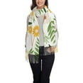 thumbnail image 2 of Women's Fashion Tassel Scarf, Blooming Daisies Pattern Long Shawl, Lightweight and Warm, 2 of 9