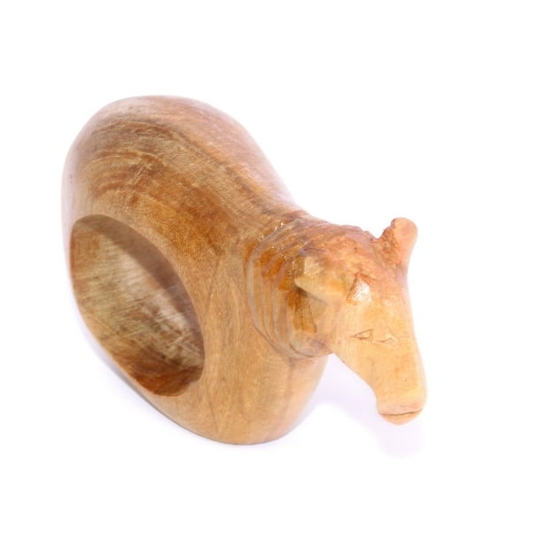 Global Crafts Lion Napkin ring - part of Set of Six Mahogany Wood Animal Napkin Rings Global Crafts Lion Napkin ring - part of Set of Six Mahogany Wood Animal Napkin Rings