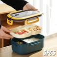 thumbnail image 2 of 5PCS Portable Solid Colour Thickened Student Lunch Box Compartment Lunch Box Microwave Lunch Box Heat-resistant Lunch Box Rose red 5PCS, 2 of 6