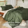 thumbnail image 4 of Funda de edredón Bedsure Silky Cooling King Size, color verde oliva, 4 of 8