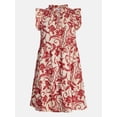 thumbnail image 6 of Time and Tru Women's and Women's Plus Cotton Mini Dress with Flutter Sleeves, Sizes XS-4X, 6 of 6