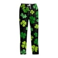 thumbnail image 4 of Fabrcox Saint Patrick Mens Pajama Bottoms Slim Fit Elastic Waist Drawstring Green Shamrocks Print Men Pajama Pants Casual Soft Wide Leg Sleepwear Pants, 4 of 6