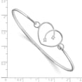 thumbnail image 2 of Sterling Silver Bracelet Bangle Women's Diamond Round 23 mm 7 in White Ice Heart, 2 of 6