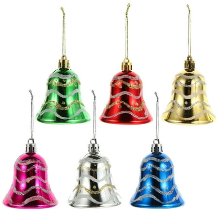 

6pcs Christmas Bell Pendant Christmas Tree Ornament Xmas Decor for Home Shop