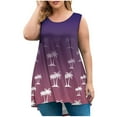 thumbnail image 2 of Wzzjkit Débardeurs pour Femmes Mode Col Rond Imprimé T-shirt Sans Manches Ample Blouse Débardeur, 2 of 5