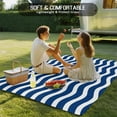 thumbnail image 5 of Fsddascl Navy Blue White Outdoor Rug for Patio/Deck/Porch, Non-Slip Large Area Rug 5 x 8 Ft, Abstract Waves Water Ripple Striped Indoor Outdoor Rugs Washable Area Rugs, Reversible Camping Rug Carpet, 5 of 5