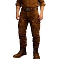 thumbnail image 3 of Vintage Western Cowboy Cargo Pants for Men Outdoor Casual Work Long Trousers Spring Coffee L, 3 of 5