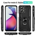 thumbnail image 2 of Decase for Motorola Moto G Stylus 5G Heavy Duty Armor Phone Case,Durable Military Grade Shockproof 360 Rotatable Metal Ring Kickstand Support Magnetic Car Mount Dual Layer Protective Cover,Black, 2 of 7