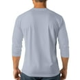 thumbnail image 4 of SAATLERI Mens 3/4 Sleeve Shirts Casual Slim Fit Henley Shirt Stretch Raglan Casual Workout Tee Shirts Daily Work Wear Tops, 4 of 7