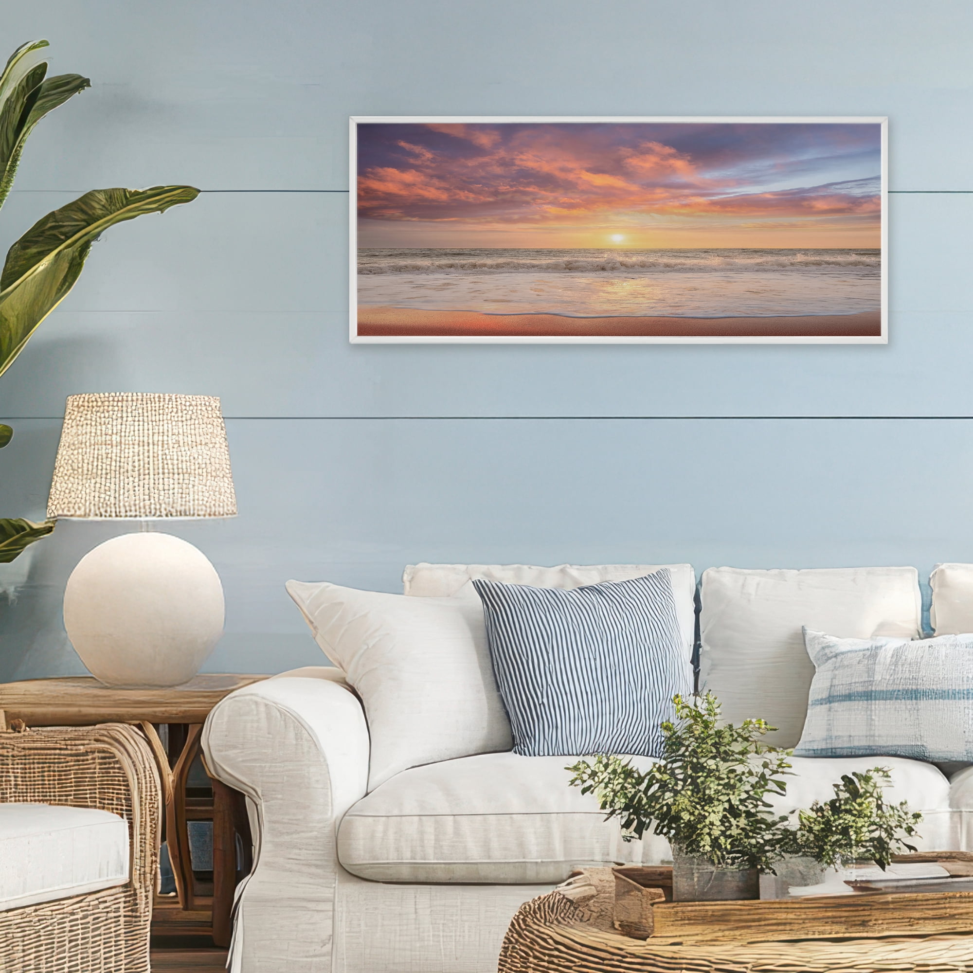 Stupell Industries Vivid Sunset Panorama White Framed Giclee Art, design by Mike Caliascibetta