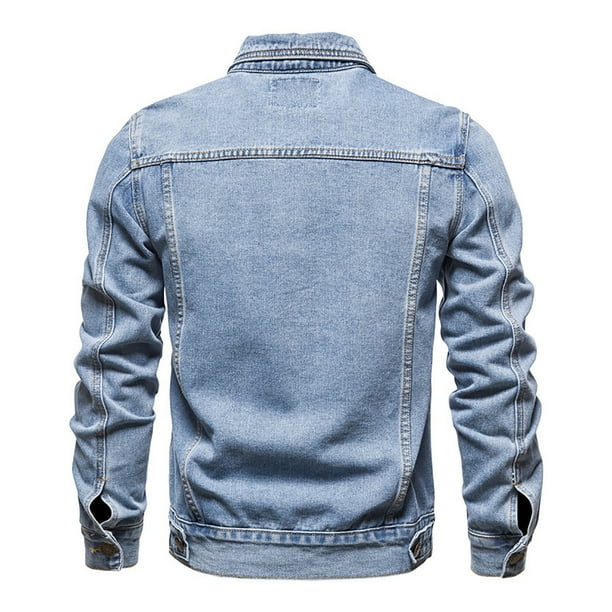 Mens fashion washed denim jacket cheap
