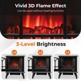 thumbnail image 4 of GOFLAME 23” Electric Fireplace Stove, Freestanding Fireplace Heater with 3-Level Dimmable Flame Effect and 6H Timer, Remote Control, Compact Stove Heater with Overheat Protection, 1400W, 4 of 18