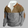 thumbnail image 2 of Miluxas Western Sweatshirts for Men Aztec Retro Pullover Quarter Zip Sweatshirt Mens Stitching Color Fleece Sweatshirt Gray, 2 of 3