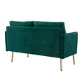 thumbnail image 6 of Modern Lounge Tufted Couch Velvet Club Sofa with Rose Golden Legs, 2 Seater Small Sofa Chair Upholstered Living Room Loveseat Sofa Couch with Soft Padded Seat - Green, 6 of 8