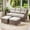 Sofa & Ottomans, variant on POCASSY 74.8" Wide Outdoor Sofa with 6" Thick Seat Cushion, Patio Furniture Sofa with Brown Wicker Round Rattan Deep Seat High Back Wicker Patio Couch for Porch in Blue Cushion