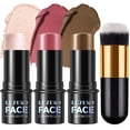 thumbnail image 1 of Kit de maquillaje Lezero Cream Contour Stick con iluminador, rubor y bronceador, 1 of 8