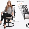 thumbnail image 3 of Sour Citrus Swivel Patio Dining Chairs with Cushions, Textilene Fabric Outdoor Dining Chairs Set of 2 for Garden, Backyard, 3 of 7