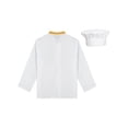 thumbnail image 4 of renvena Unisex Chef Work Uniform Long Sleeve Chef Jacket with Hat Set for Baking Western Restaurant Yellow L, 4 of 7
