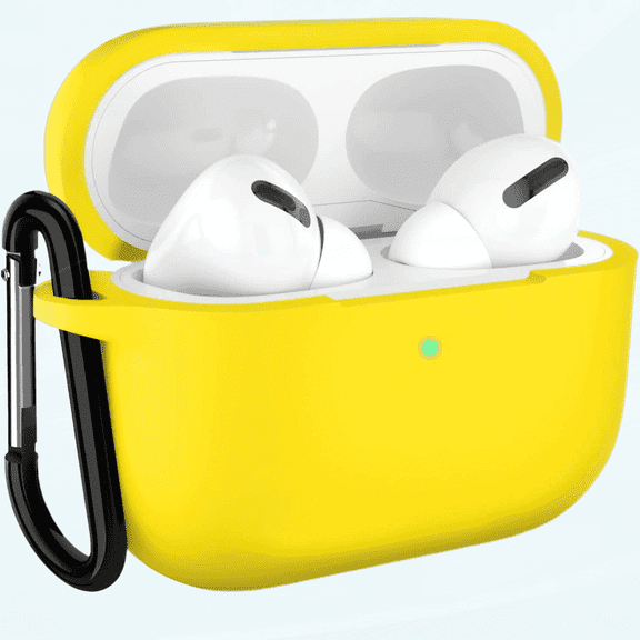 AirPods Pro 2nd Generation Case Cover, Protective Silicone Skin Accessories with Keychain for Women Men for Apple AirPods Pro Gen 2(2022), Front LED Visible-Yellow