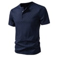 thumbnail image 6 of Xcmzpl Men's Waffle Henley Shirts Short Sleeve Casual Basic Tee Summer Button Soild T Shirts Camiseta Henley de Malla Gofre de Manga Corta Masculina, 6 of 10