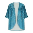 thumbnail image 4 of Clearance Clothes Under $5 Abomasnow Womens Floral Print Puff Sleeve Kimono Cardigan Loose Coverups Resort Wear 2025 Trendy Beach Lightweight Cardigans, 4 of 5