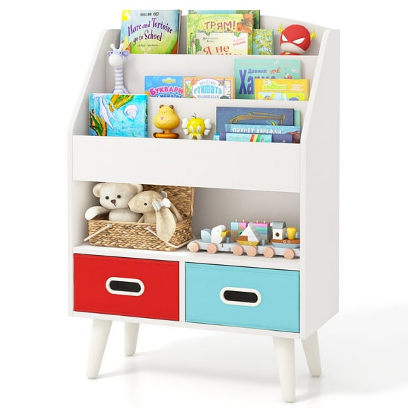 Giantex Kids Bookshelf, Toy Storage Organizer, Easy Reach Toddler Children Cabinet