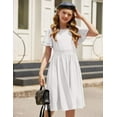 thumbnail image 5 of Arshiner Girl's Casual Dress Summer Scoop Neck Short Sleeve Flowy A-Line Dress, 5 of 8