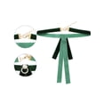 thumbnail image 3 of INSPIRE CHIC Women's Velvet Bow Brooch Tie Neck Band Ties with Beads Decor Green, 3 of 5