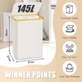 thumbnail image 4 of Cesta de ropa Bathola 145 L con tapa y 3 secciones, color beige, 4 of 6