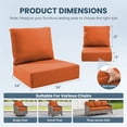 thumbnail image 6 of Jentlehouse Outdoor Deep Seat Cushion 24" X 24" X 6" for Patio Furniture,Outdoor Chair Cushions Water & Fade Resistant Patio Furniture Cushions for Wicker Chair, Sofa, Couch, Orange (Set of 4), 6 of 8