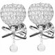 thumbnail image 1 of Lámpara de pared de cristal glamurosa, moderna lámpara de pared de cristal con adornos colgantes para un ambiente llamativo, ideal para dormitorio, sala de estar, pasillo (plateada), 1 of 5