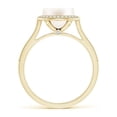 thumbnail image 2 of ANGARA Freshwater Cultured Pearl Halo Ring with Milgrain in 14K Yellow Gold for Women | June Birthstone, Birthday, Anniversary, Jewelry Gift for Women | Pearl Ring, 2 of 8