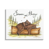 Stupell Forever & Always Cuddling Bears Wildlife Animals & Insects Painting Gallery Wrapped Canvas Print Wall Art