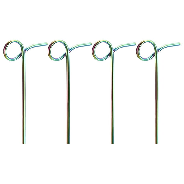 Pajitas reutilizables Unique Bargains 7.9' Acero inoxidable Arco iris
