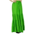 thumbnail image 3 of Bimba Boho Long Flaired Maxi Tier Skirt Elastic Waist Rayon Bohemian Skirts, 3 of 9