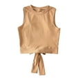 thumbnail image 2 of Xijirk Girls Tank Tops Summer Casual Sleeveless Round Neck Bow Back Tie Hollow Out Tank Top Tee Shirt,M, 2 of 5
