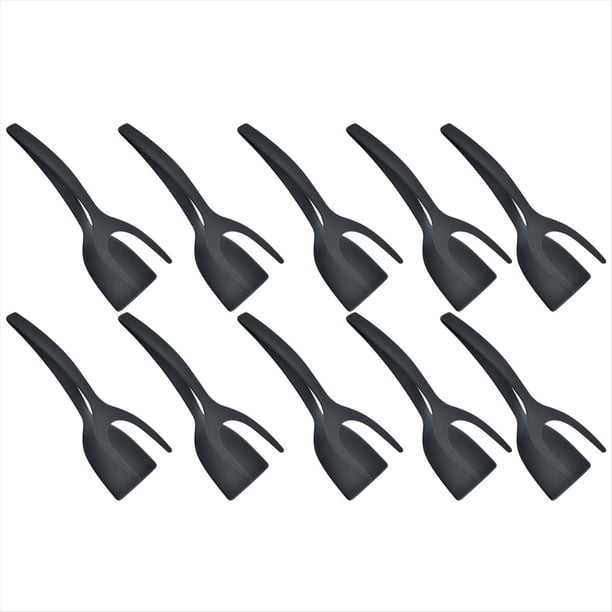 Espátula Multifuncional para Freír Carne con Clip, Espátula Dos en , Clip para Alimentos, Sartén, Espátula, Clip para Tortilla, Negro