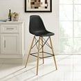 thumbnail image 4 of Modern Contemporary Bar Stool , Black, Plastic, Steel, 4 of 4