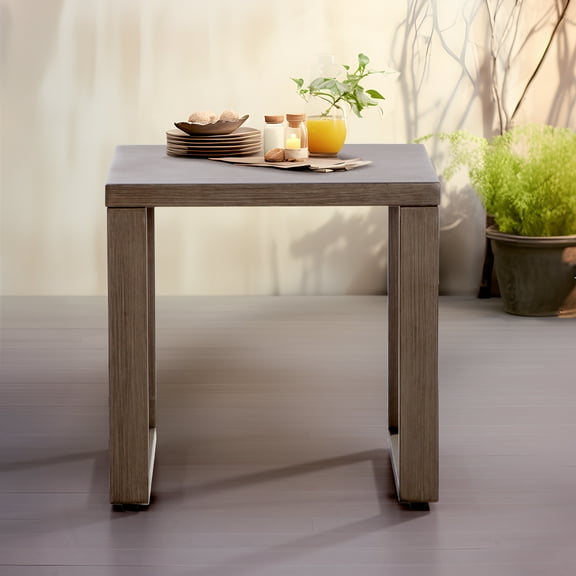 Meetleisure 20"x 20" Outdoor Metal Side Table