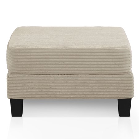 Furniture of America Fayen Modern Chenille Fabric Storage Ottoman Beige