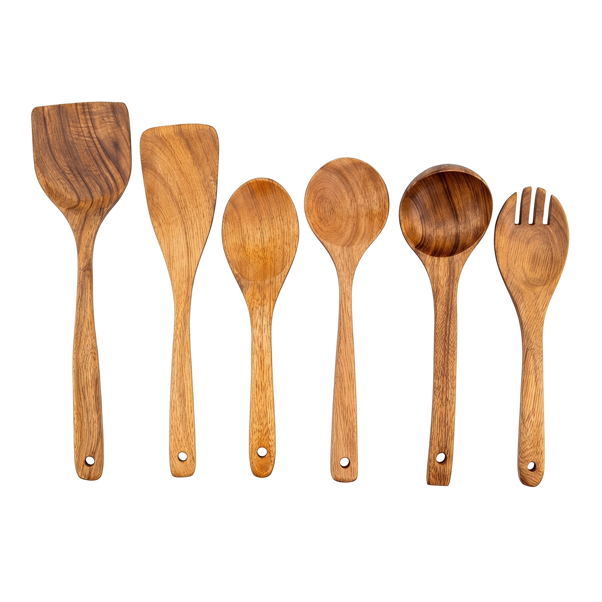 Unique Bargains 6 Pcs Useful Wood Kitchen Essential Kitchen Gadgets Light Brown A