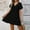 #11Black, variant on Women's Summer Beach Gingham Mini Dress, V Neck Short Sleeve Loose Flowy Dress