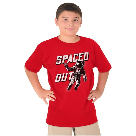 Funny Spaced Out Astronaut Joke Crewneck T Shirts Boy Girl Teen Brisco Brands XS