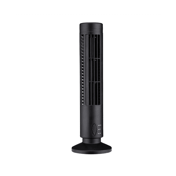 New USB Tower Fan Bladeless Fan Tower Electric Fan Mini Vertical Air Conditioner, Bladeless Standing Fan Black